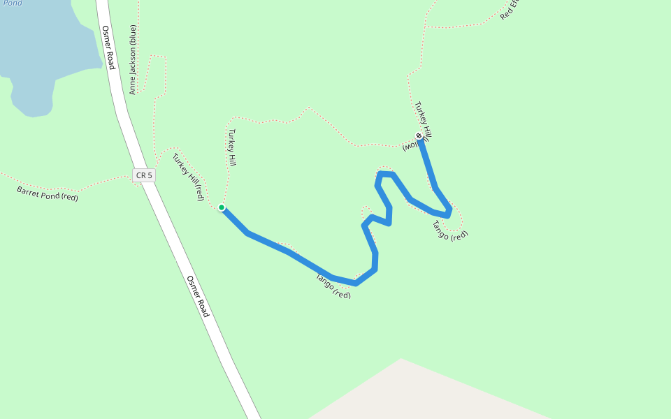 Tango (red) walking route map in Chatham