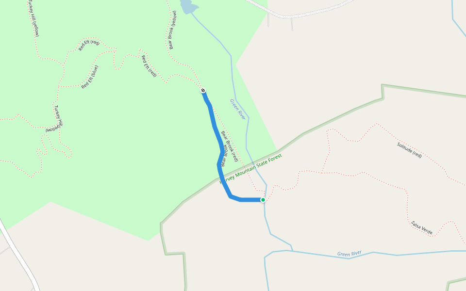 Bear Brook walking route map in Austerlitz