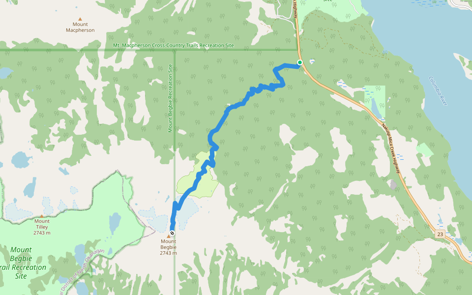 Mount Begbie Trail in British Columbia | Walking Map