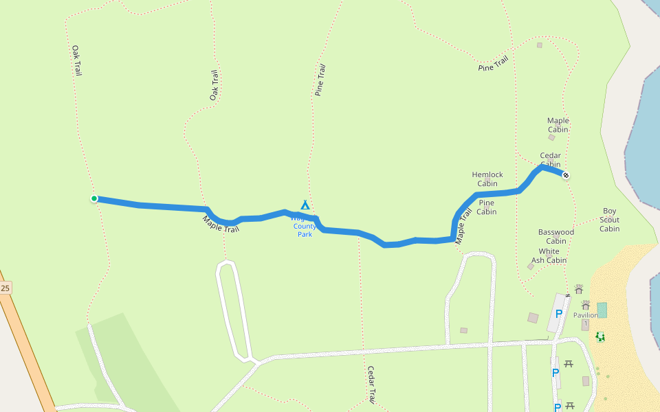 Maple Trail walking route map in Harbor Beach