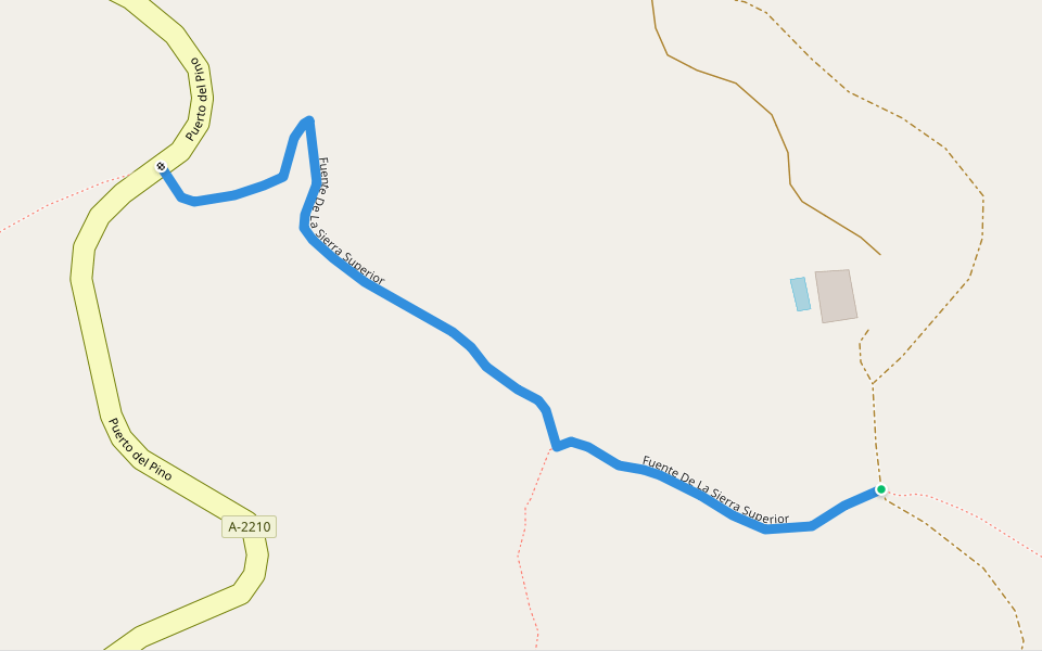 Fuente De La Sierra Superior walking route map in Naval