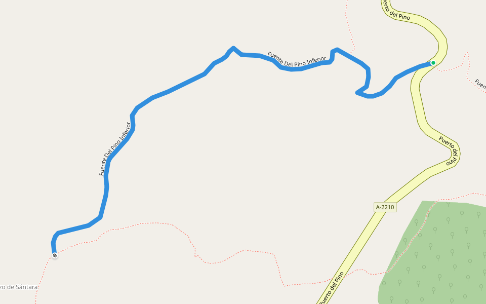 Fuente Del Pino Inferior walking route map in Naval