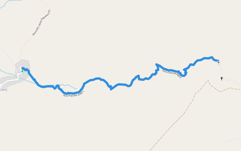 Αγία Κυριακή-Δίβρη walking route map in Agia Kiriaki