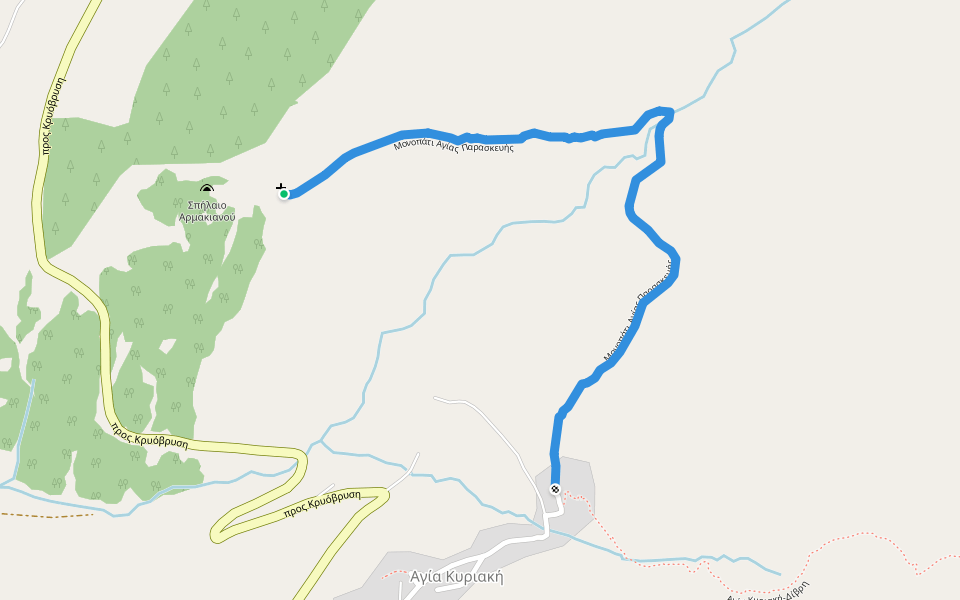 Μονοπάτι Αγίας Παρασκευής walking route map in Agia Kiriaki