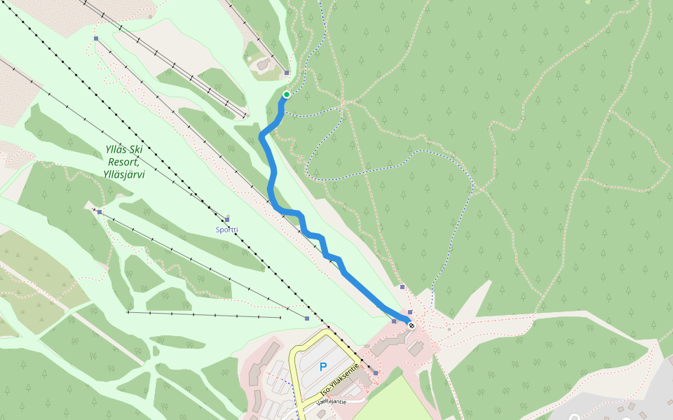 Reindeer Rally 2021 walking route map in Tunturipalo