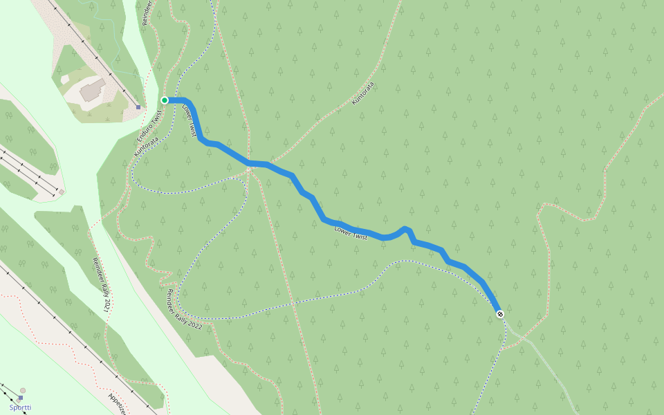 Lower Twist walking route map in Tunturipalo
