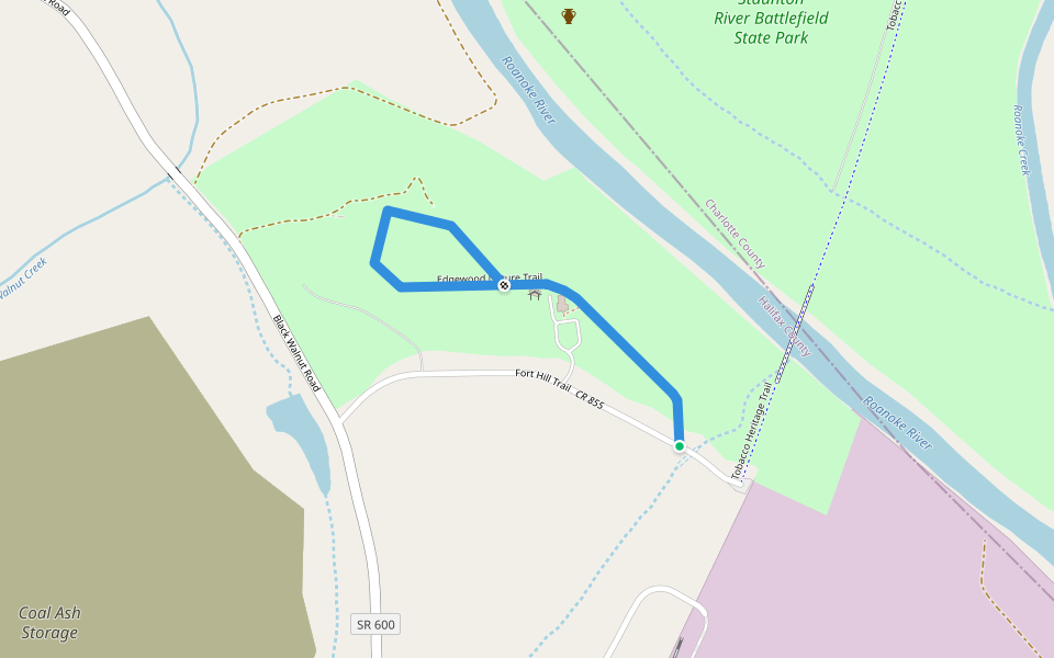 Edgewood Nature Trail walking route map in Randolph