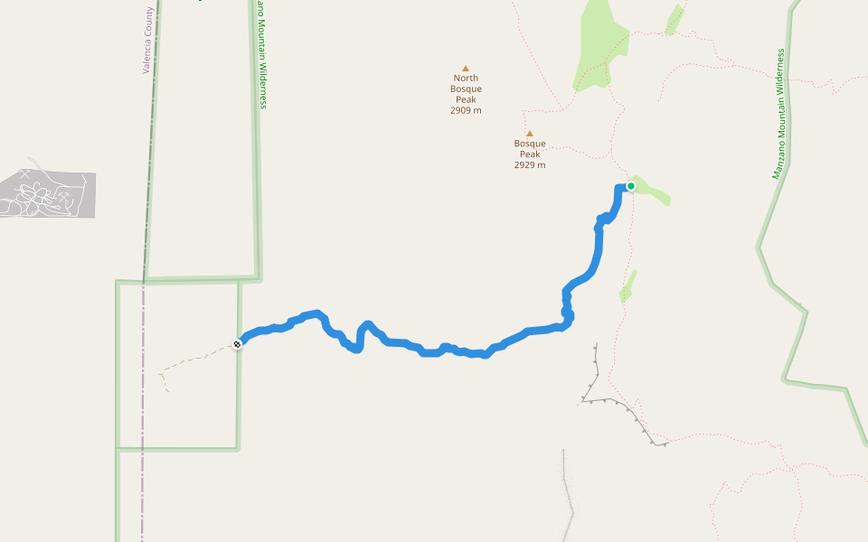 Encino Trail (181) walking route map in Los Lunas