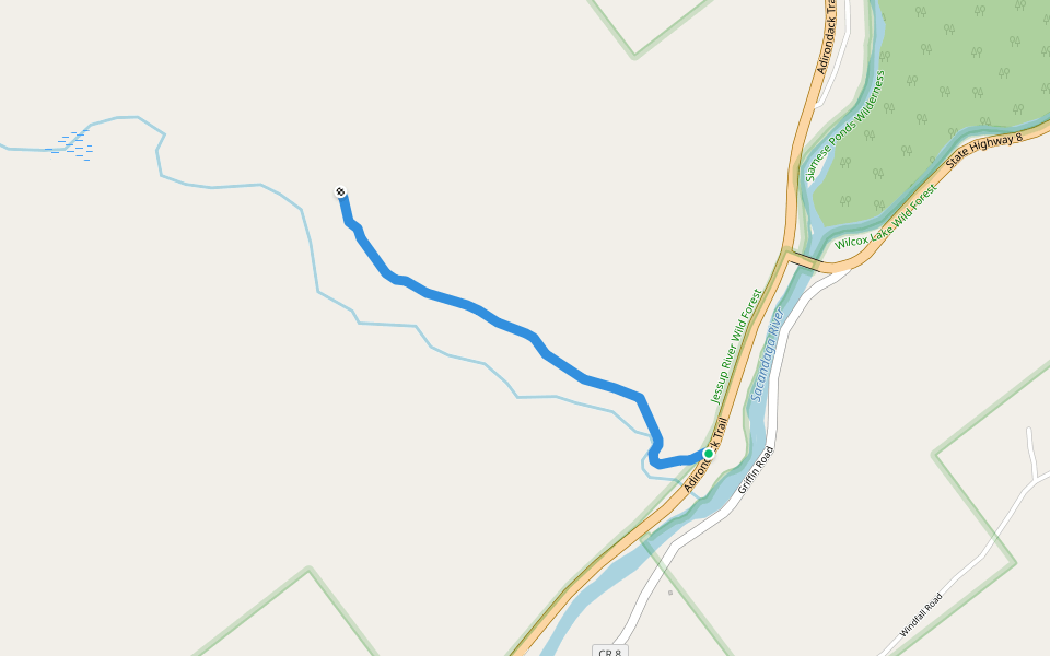 Dunning Pond Trail walking route map in Wells