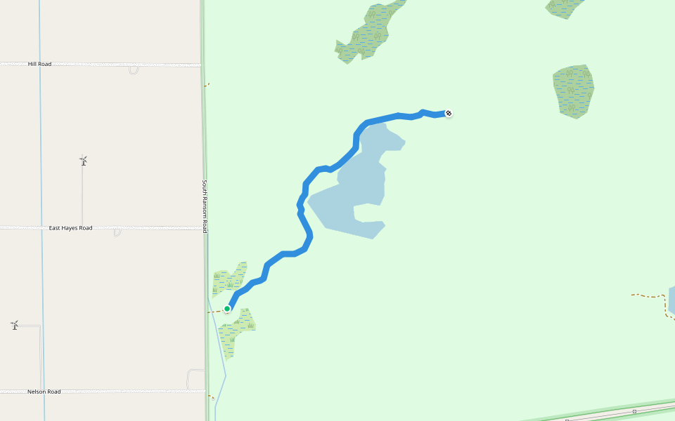 Beaver Trail walking route map in Ashley