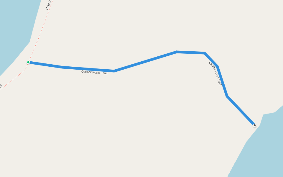 Center Pond Trail walking route map in Minerva