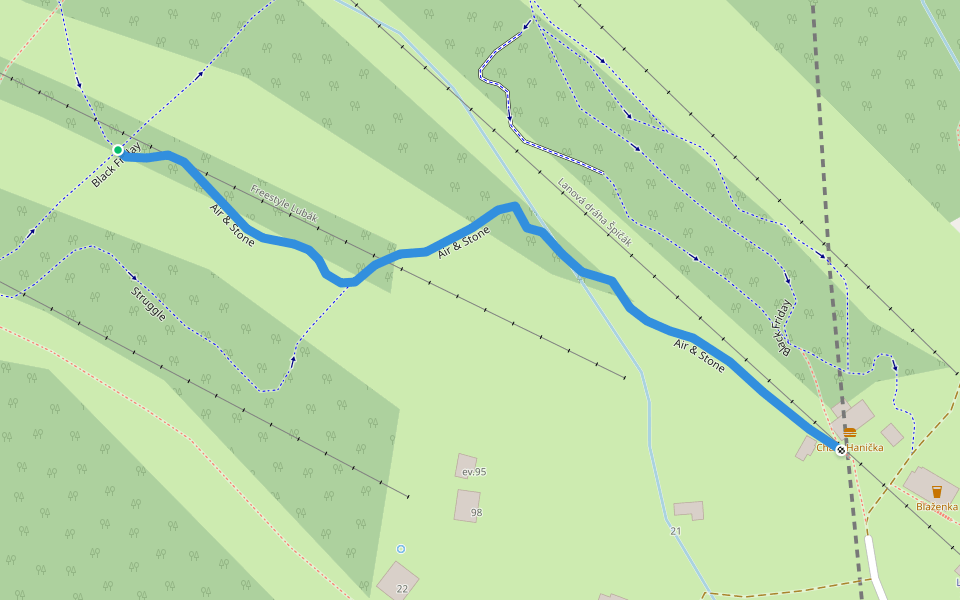 Air & Stone walking route map in Železná Ruda