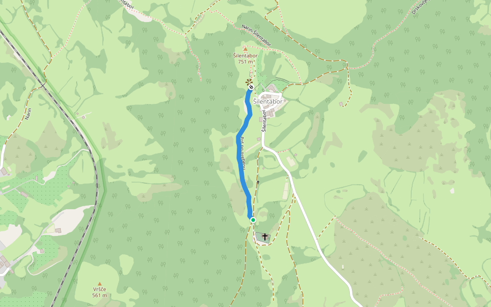Pot po grebenu walking route map in Šilentabor