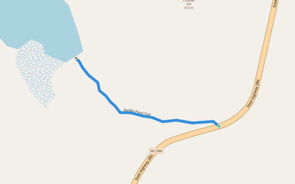 Rankin Pond Trail walking route map in Minerva