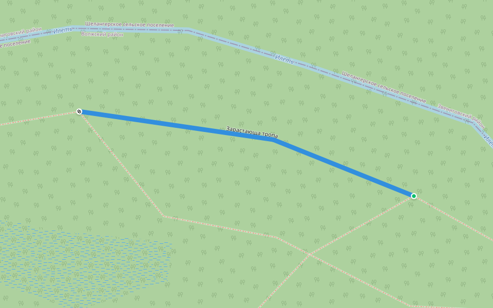 Зарастающа тропа walking route map in Klenovaya Gora