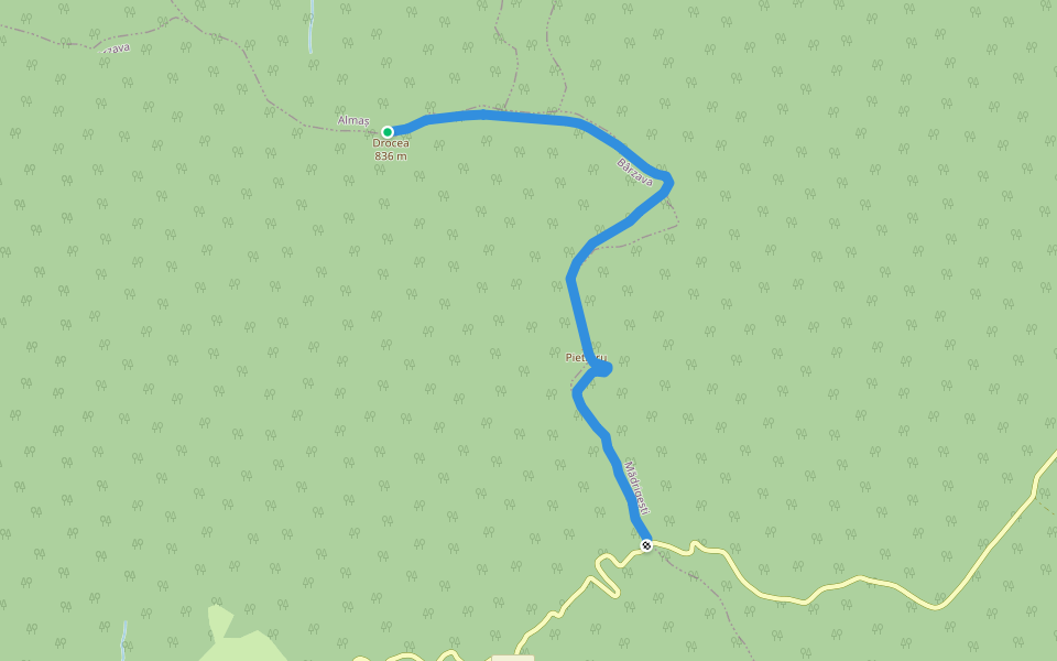 Traseu varful Drocea walking route map in Slatina de Mureș