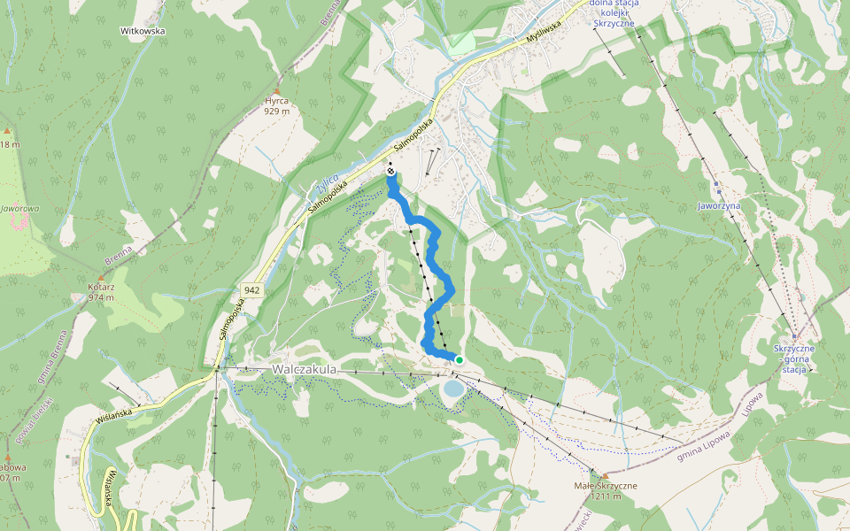 Bestyja walking route map in Szczyrk