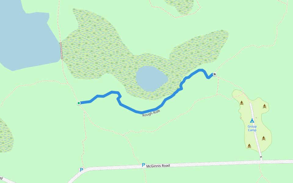 Rough Ride walking route map in Holly