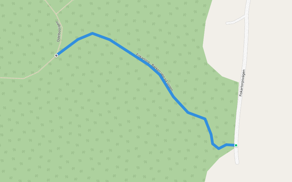 Fiskartorp - Backen upp på stigen walking route map in Surahammar