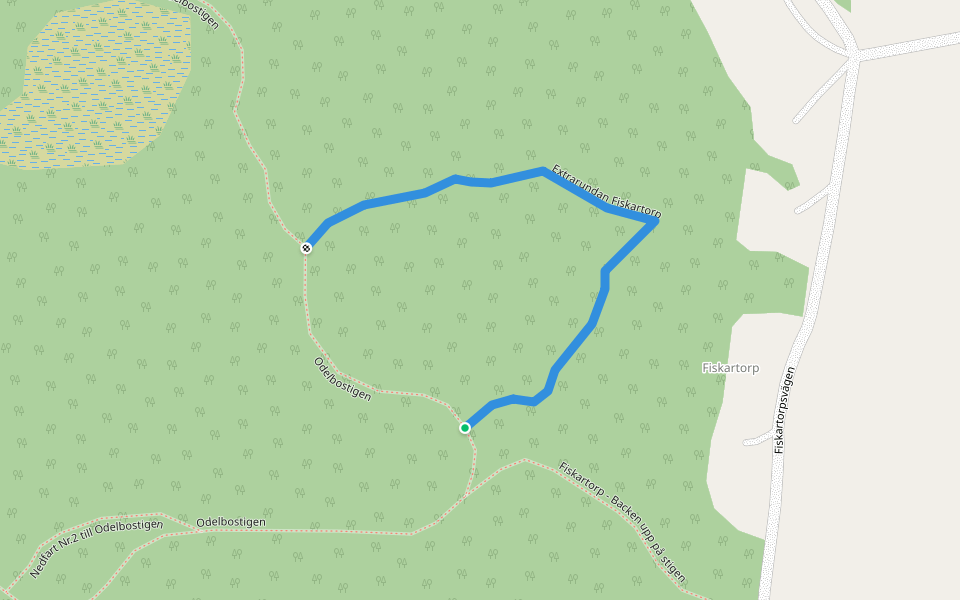 Extrarundan Fiskartorp walking route map in Surahammar