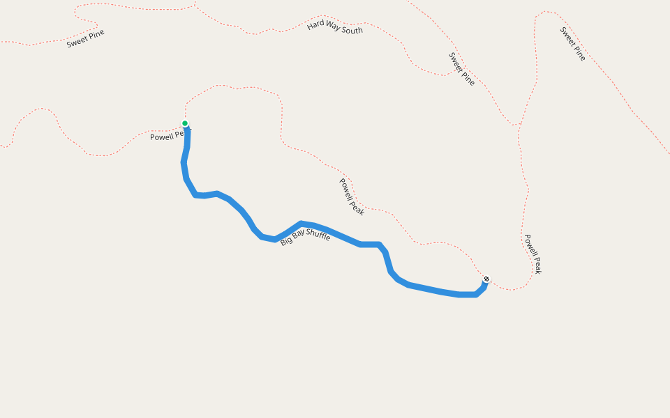 Big Bay Shuffle walking route map in Big Bay