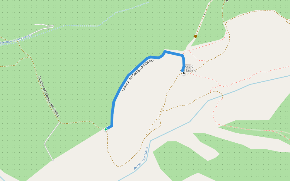 Camino del Cortijo del Espino walking route map in Gójar