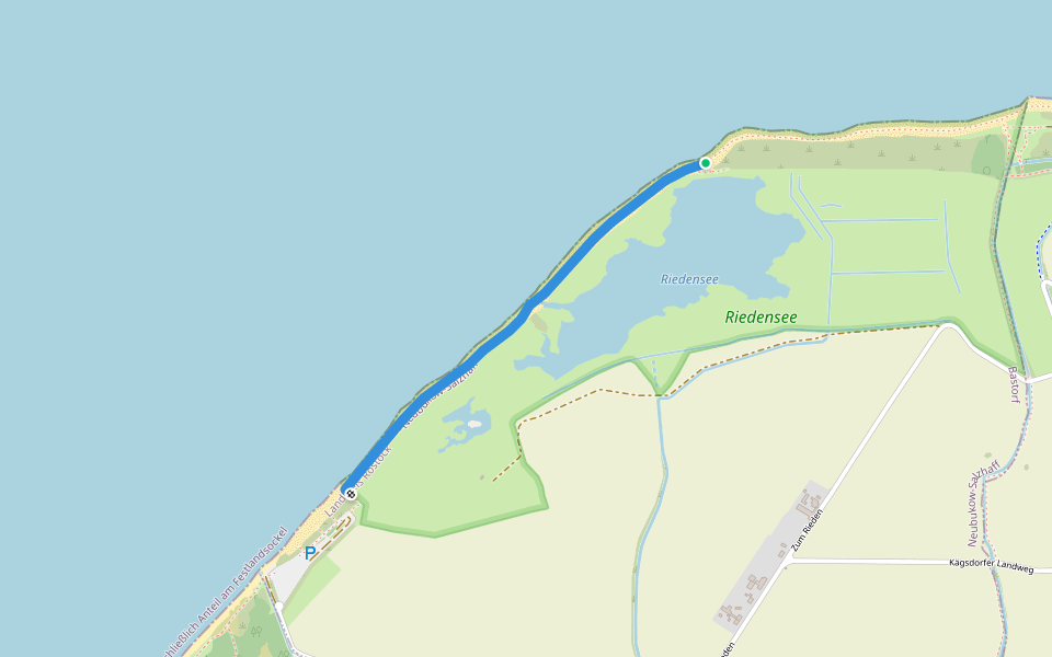 Strandweg walking route map in Bastorf