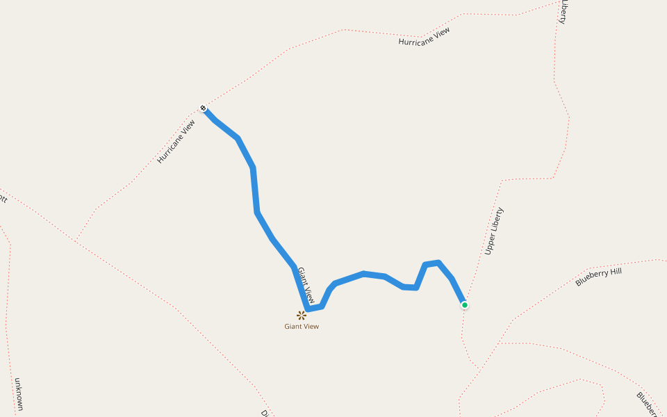 Giant View walking route map in Elizabethtown