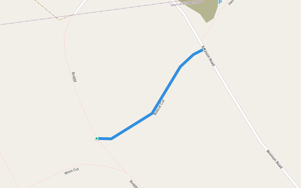 Bobcat Cut walking route map in Elizabethtown