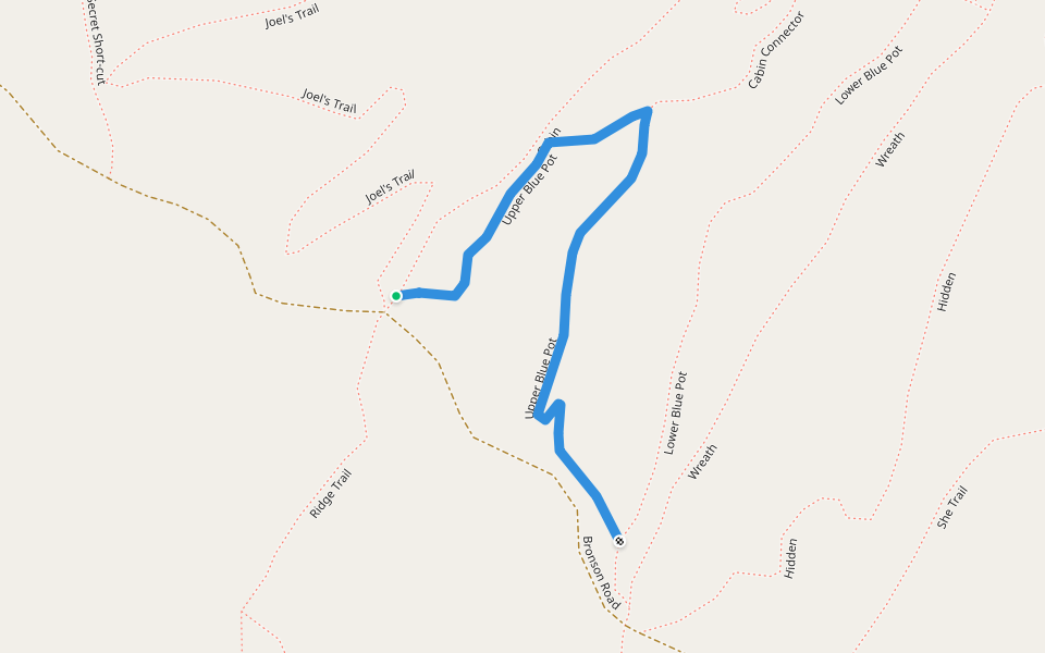 Upper Blue Pot walking route map in Elizabethtown
