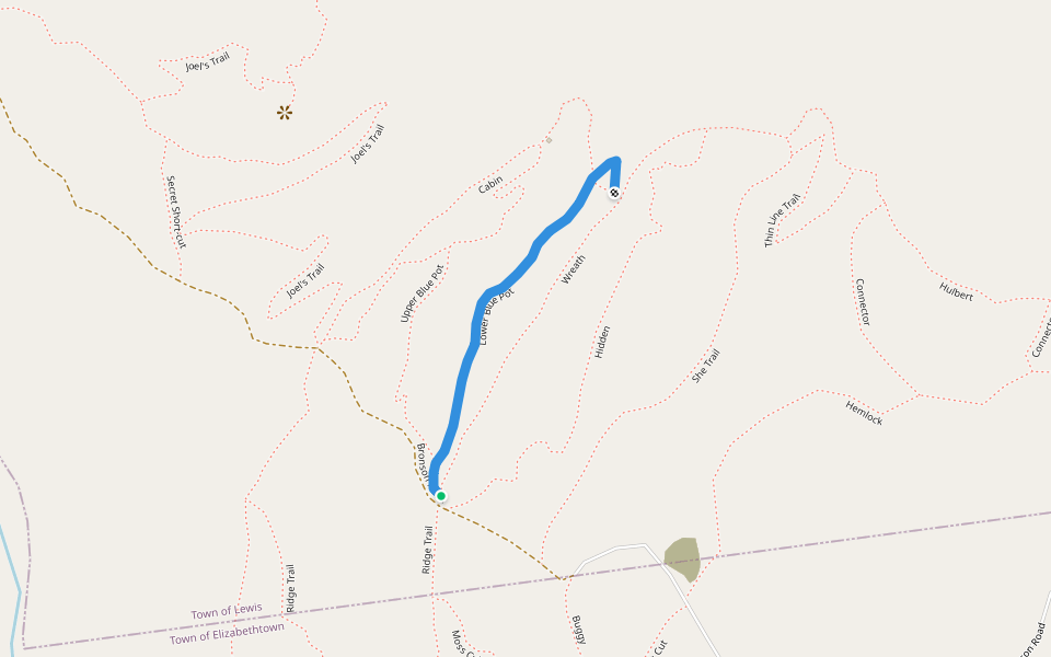 Lower Blue Pot walking route map in Elizabethtown
