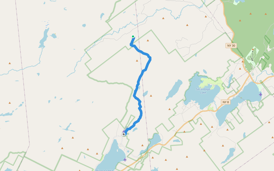 Piseco-Perkins Clearing Trail walking route map in Piseco
