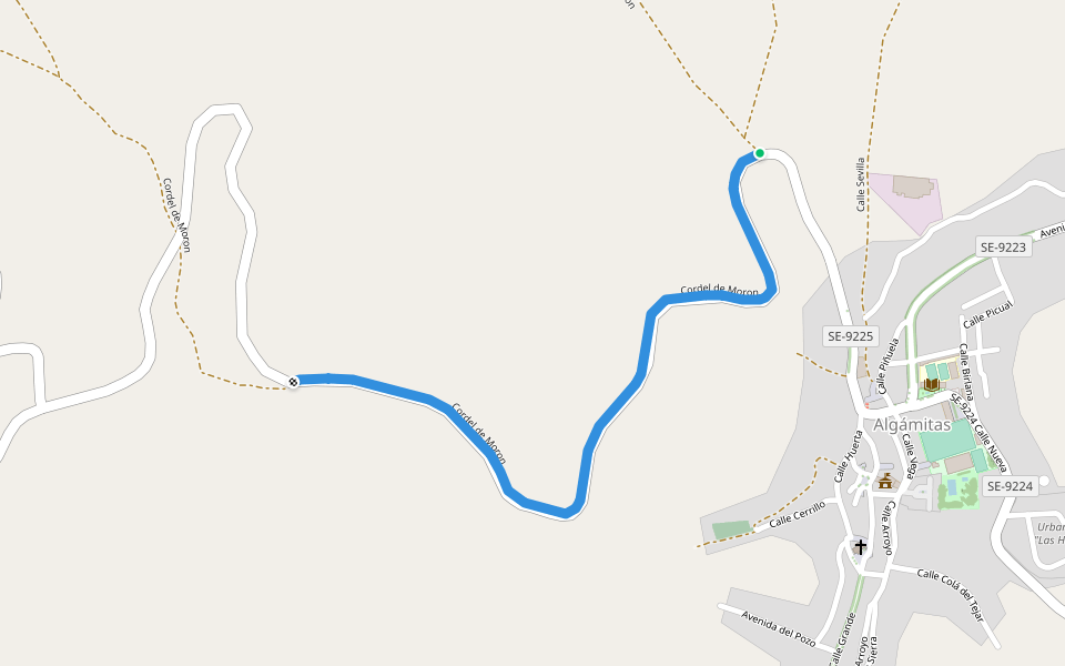 Cordel de Moron walking route map in Algámitas