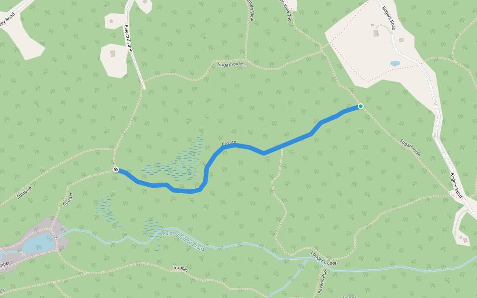 Coyote walking route map in North River