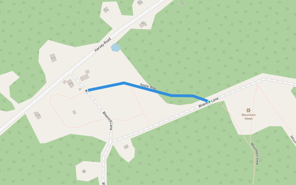Apple Way walking route map in North Creek
