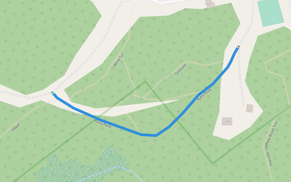 Putty Pond walking route map in North River