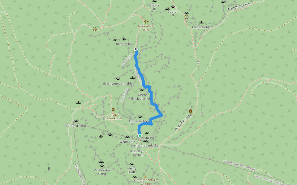Leitergrabengrat walking route map in Maiersdorf