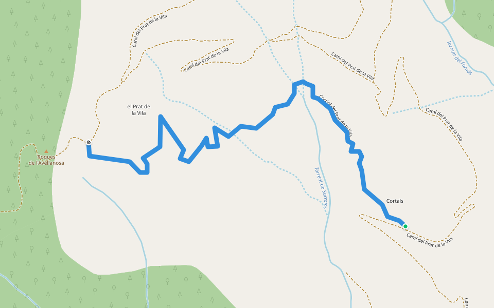 Corriol del Prat de la Vila walking route map in El Pont de Bar