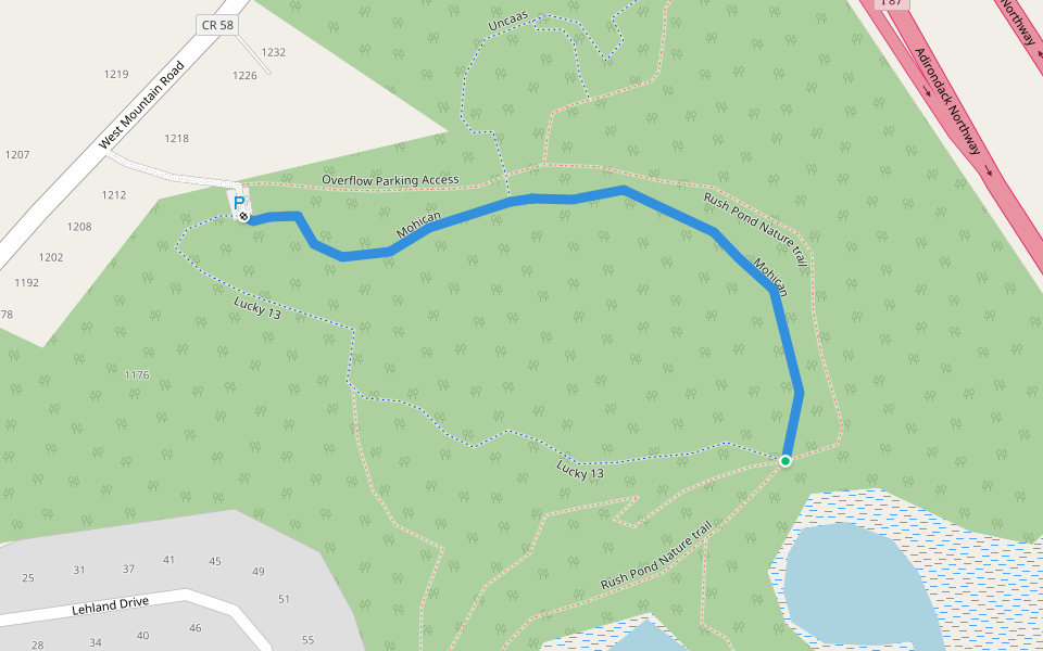 Mohican walking route map in Queensbury