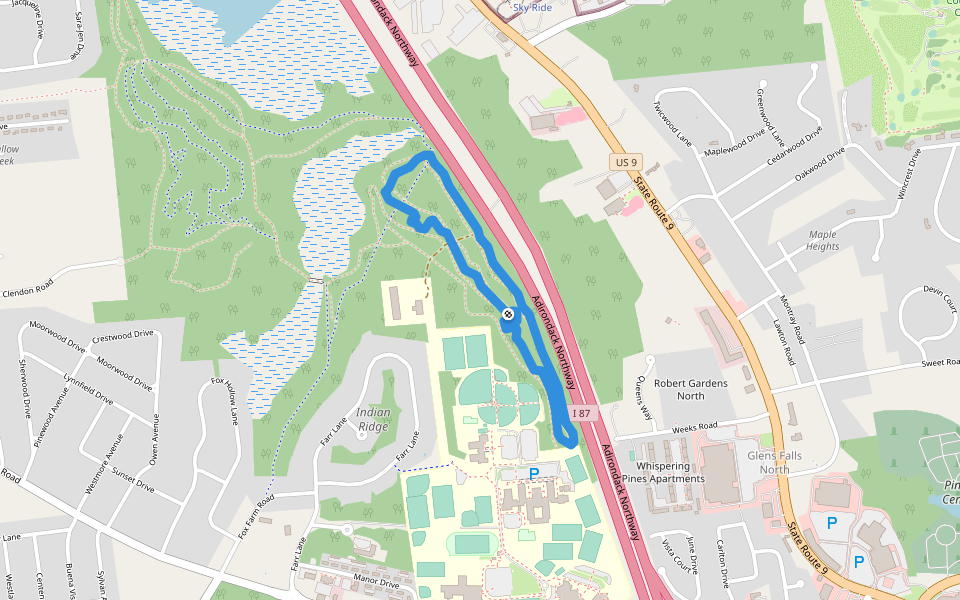 QUFSD Trail walking route map in Queensbury