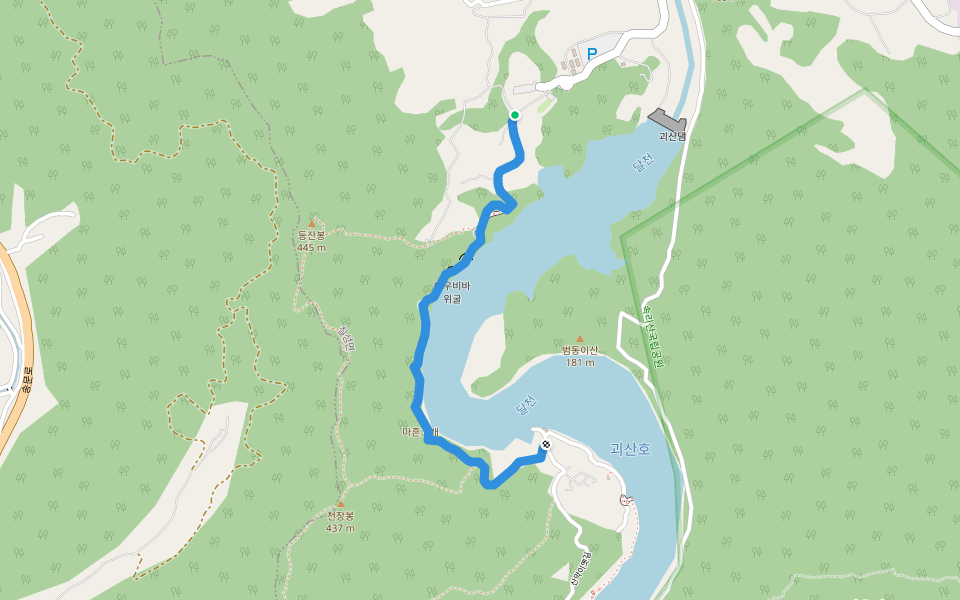 산막이옛길 walking route map in Goesan