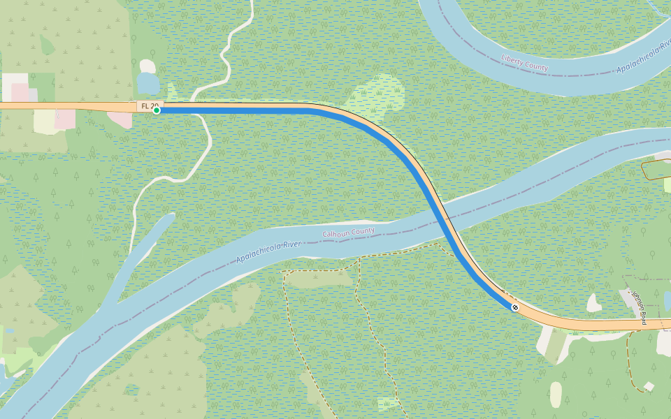 Florida Trail walking route map in Blountstown
