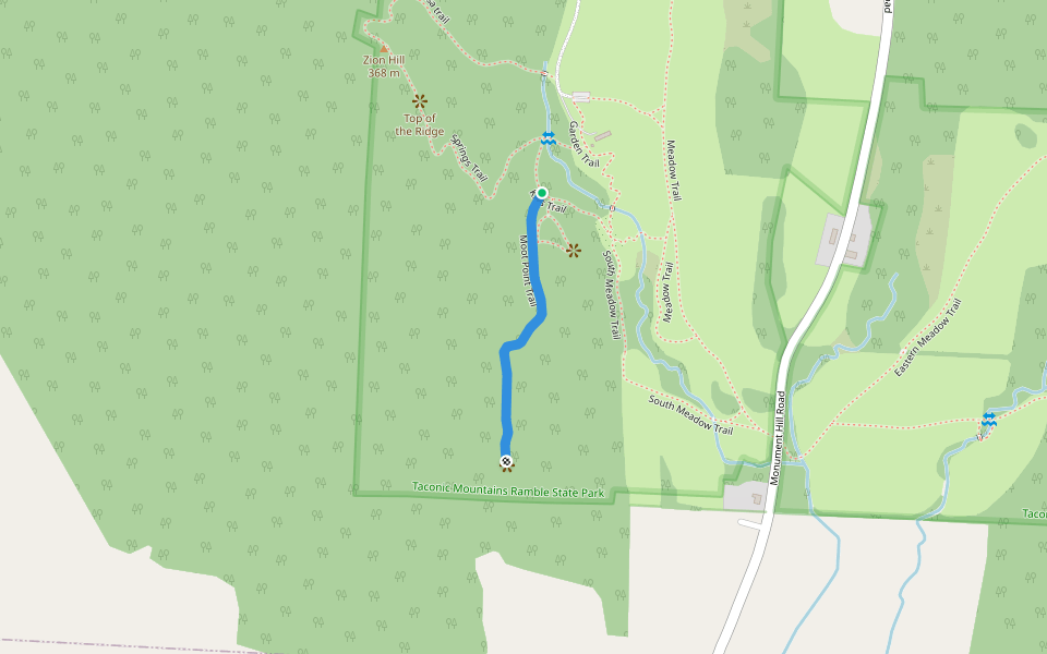 Moot Point Trail walking route map in Castleton