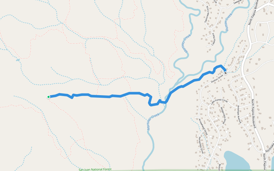 Powerline (#310) walking route map in Chimney Rock