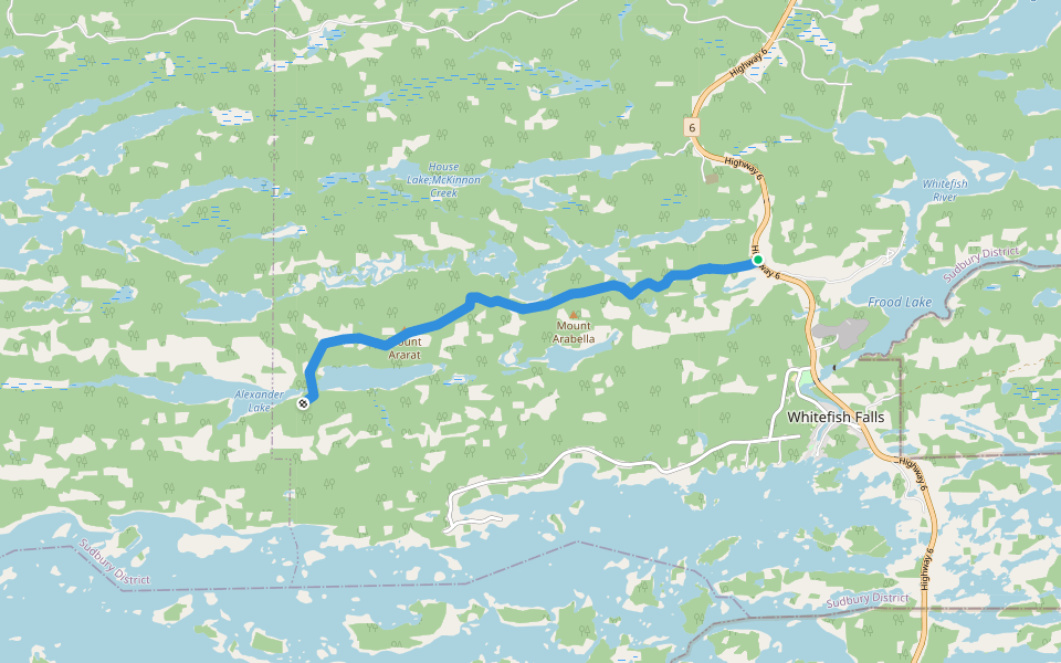 Heaven's Gate Trail (Heaven's Gate NR) walking route map in Whitefish Falls