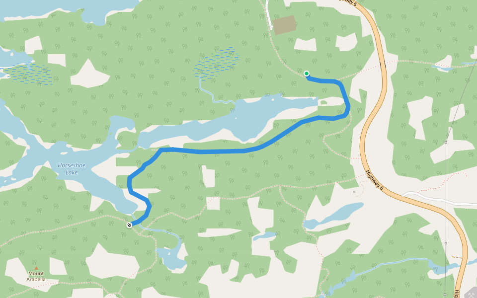 Grab Lake Trail walking route map in Espanola