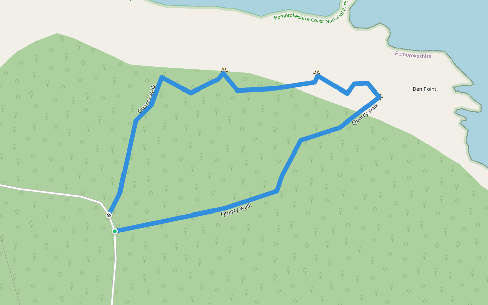 Quarry walk walking route map in Caldey Island