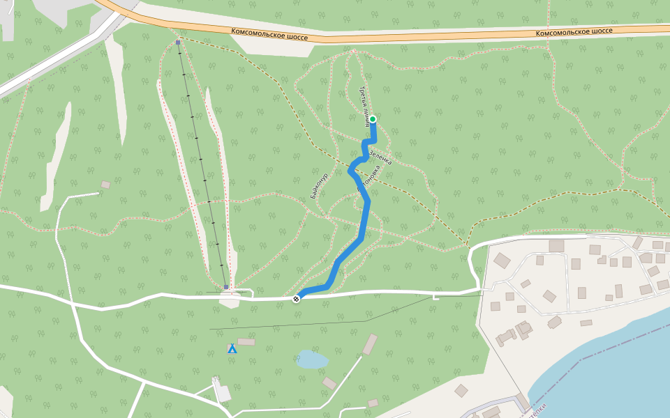 Третья линия walking route map in Tolyatti