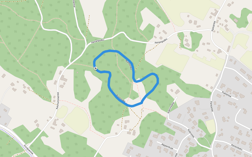 Kuntorata walking route map in Kankaanpää