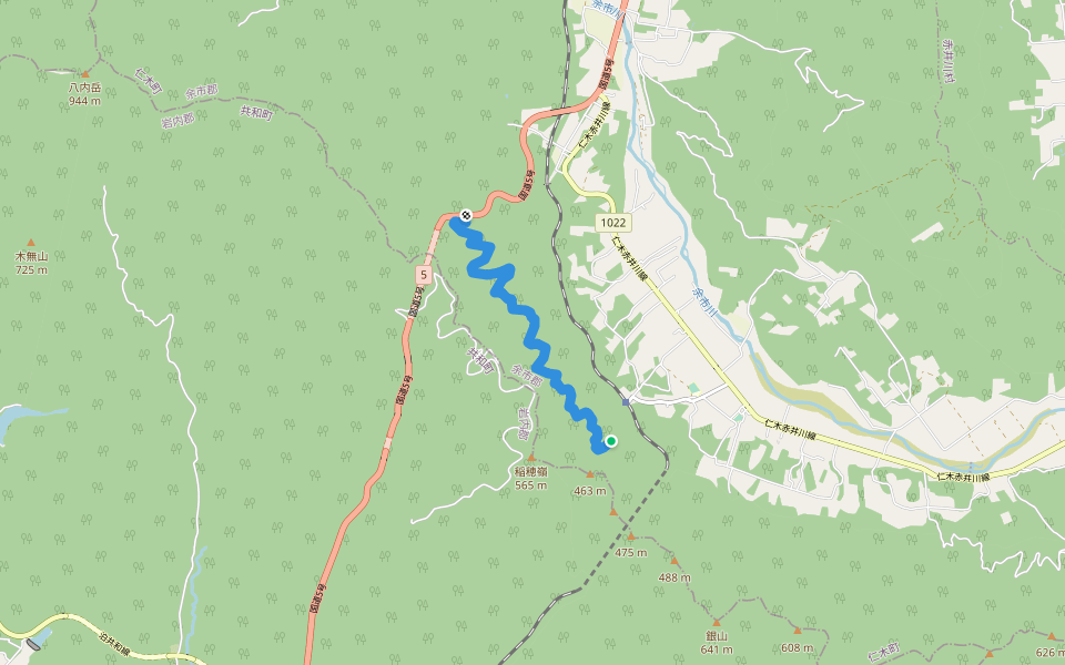尻内林道 walking route map in Niki